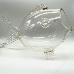 Large 15" MCM Blenko Style Glass Fish Vase Bowl Terrarium MCM Hand Blown